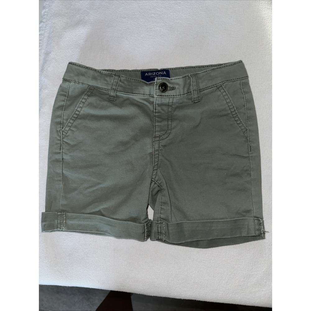 Arizona Jean Midi Cuffed Jean Shorts Size 6X Regular Green Womens #2546